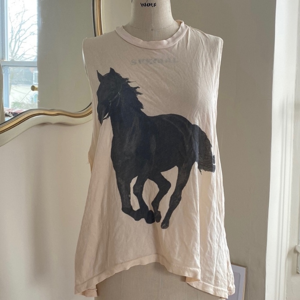 Wildfox horse print graphic tee muscle tank